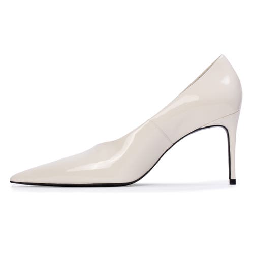 Black Suede Studio Jona 80 Patent Pump In White