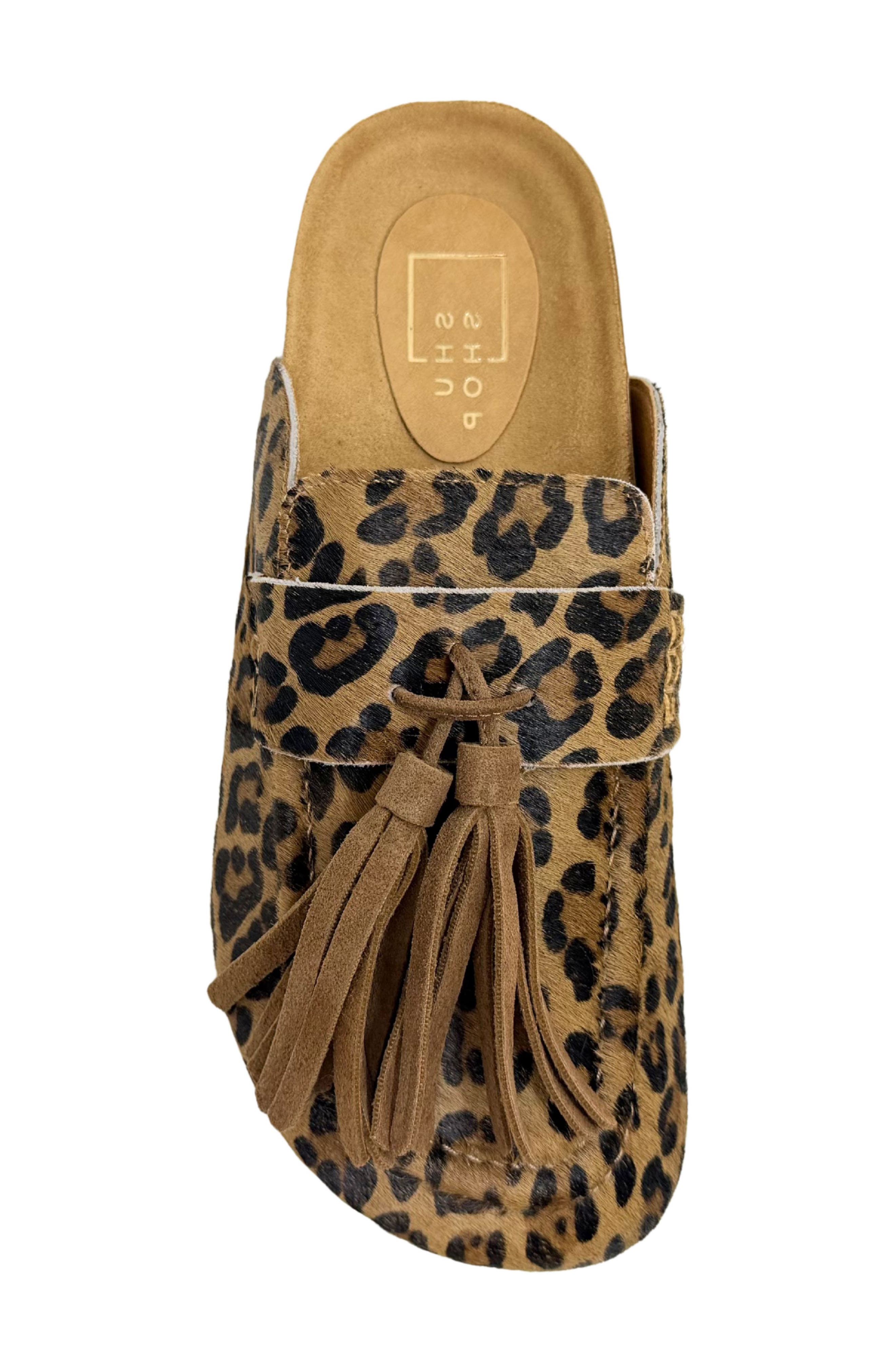 Ariana Calf Hair Mule, Alternate, color, LEOPARD CALF HAIR
