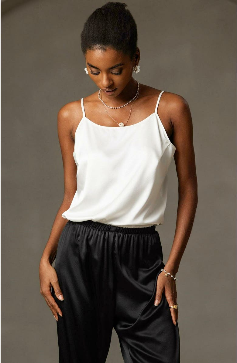 SILKSILKY 19Momme Silk Elegant Spaghetti Strap Camisole Top, Alternate, color, 