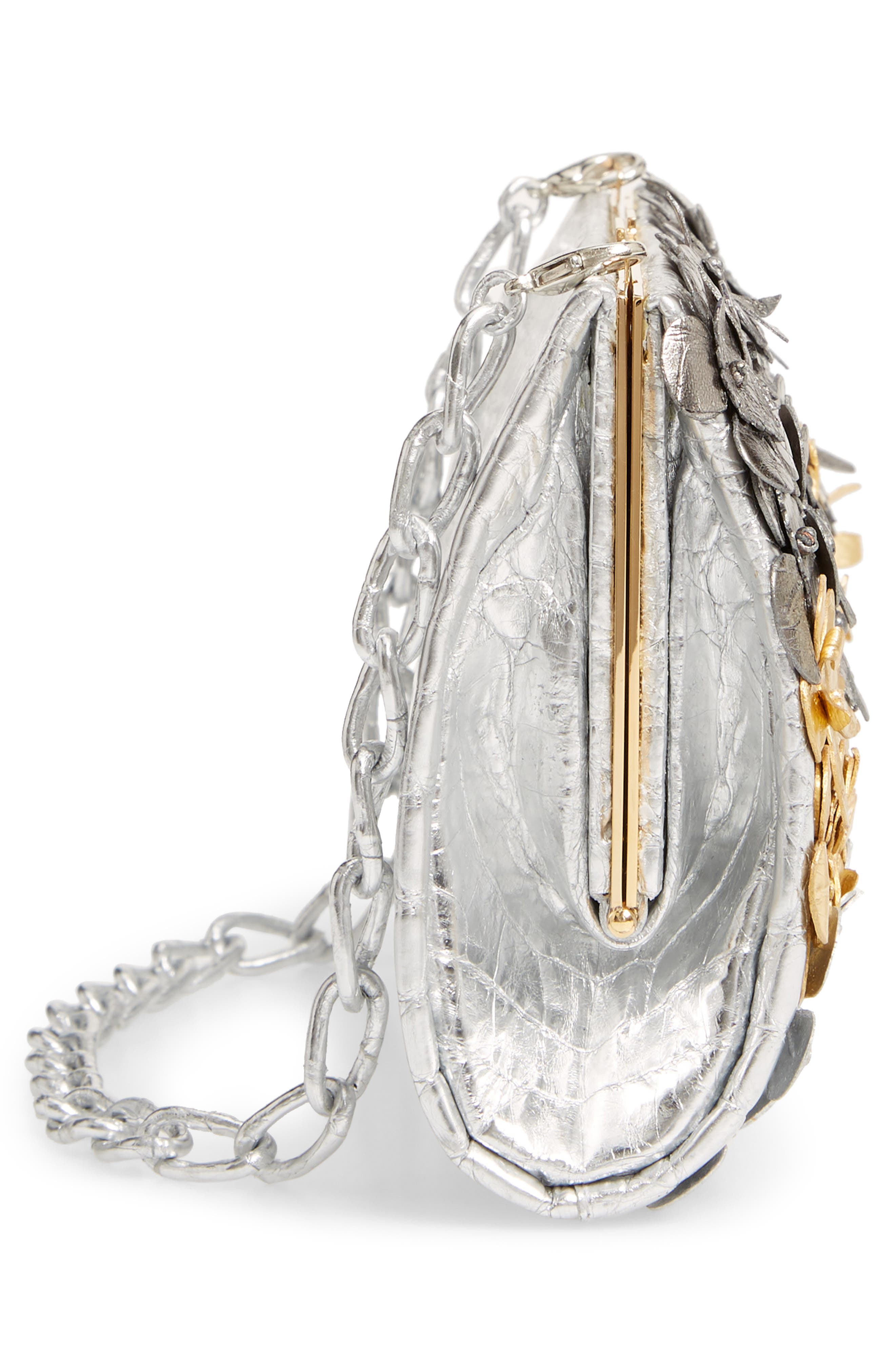 Nancy Gonzalez Flora Genuine Crocodile Clutch, Alternate, color, 