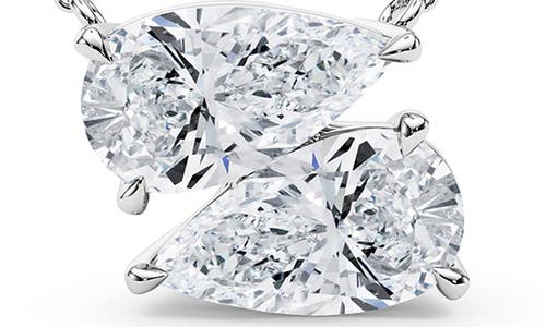 Hautecarat Lab Grown Diamond Twin Pear Cut Pendant Necklace