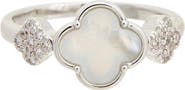 Juvell Mother-of-Pearl & Cubic Zirconia Clover Ring