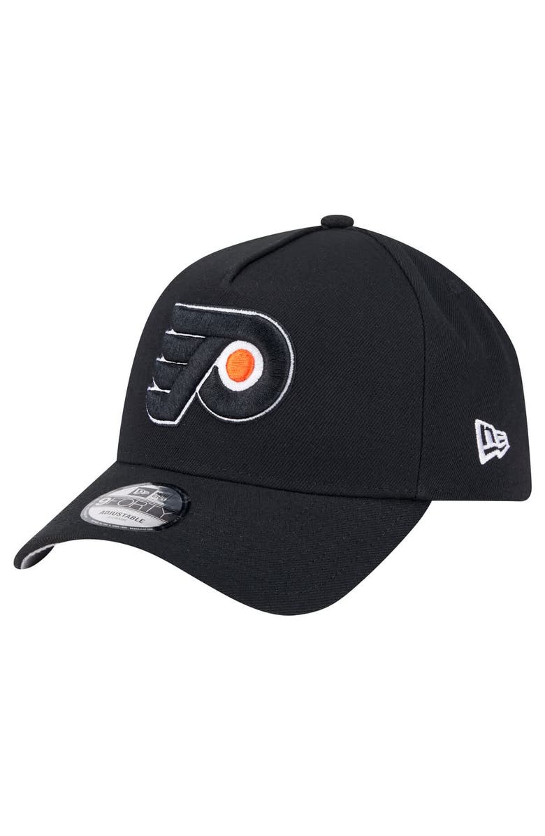 New Era Men's New Era  Black Philadelphia Flyers Core A-Frame 9FORTY Adjustable Hat, Main, color, 
