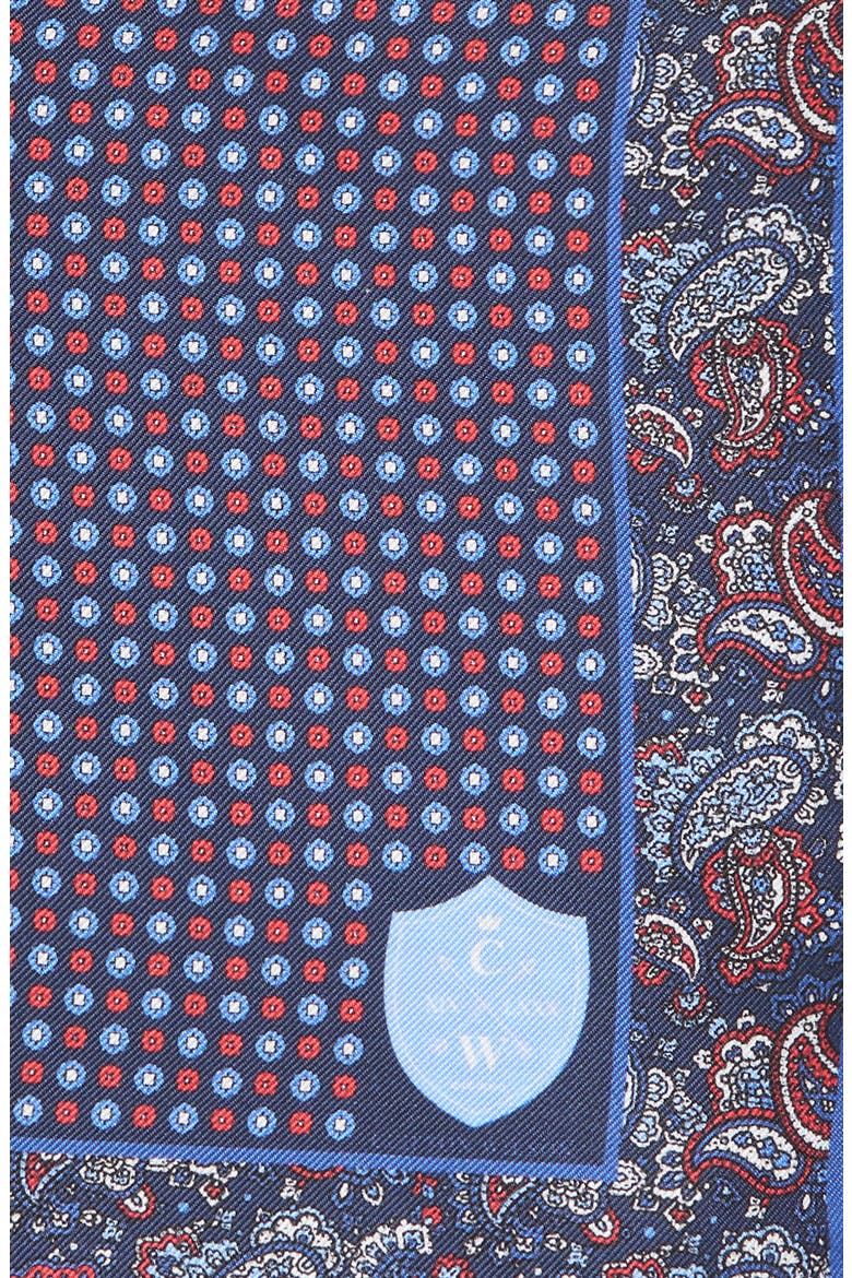 Paisley Silk Pocket Square, Alternate, color, BLUE