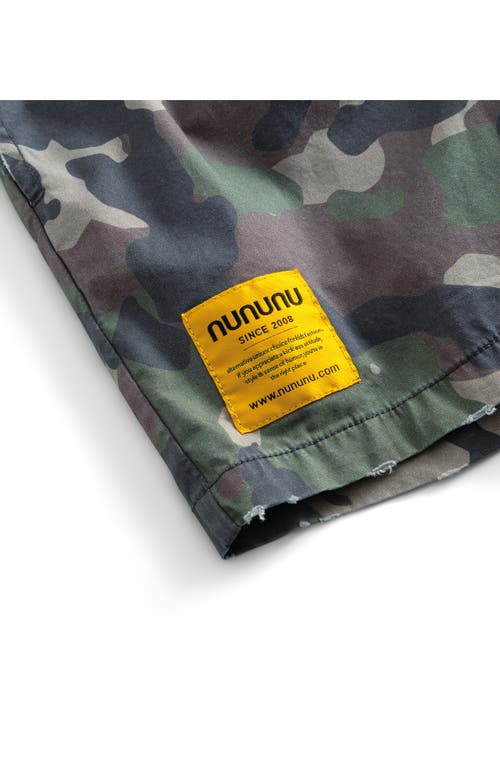 Nununu Kids' Camo Cotton Drawstring Shorts In Camouflage