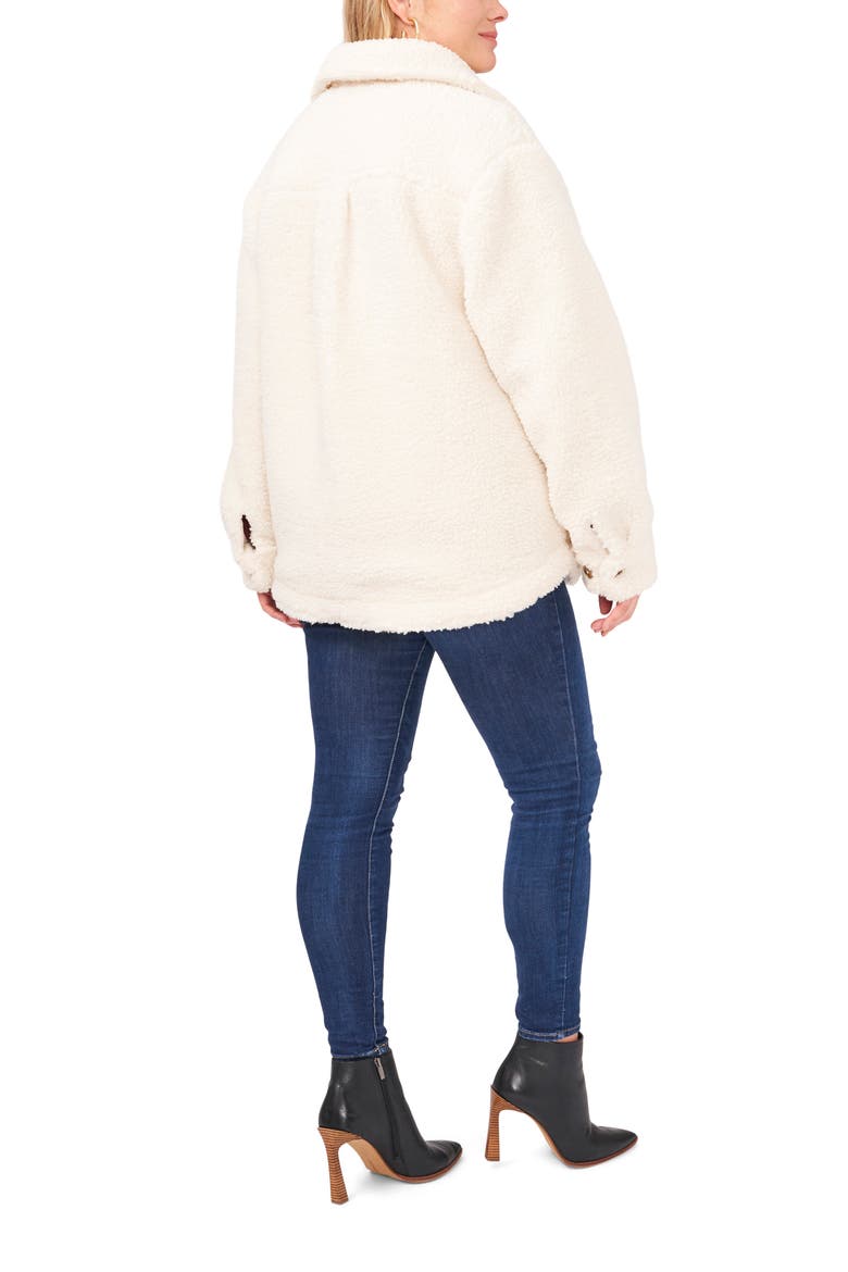 Faux Shearling Shirt Jacket, Alternate, color, VANILLA