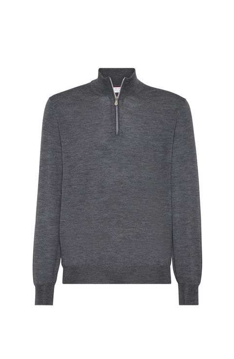 Sweater with half zipper