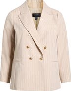 Tahari ASL Pinstripe Double Breasted Blazer
