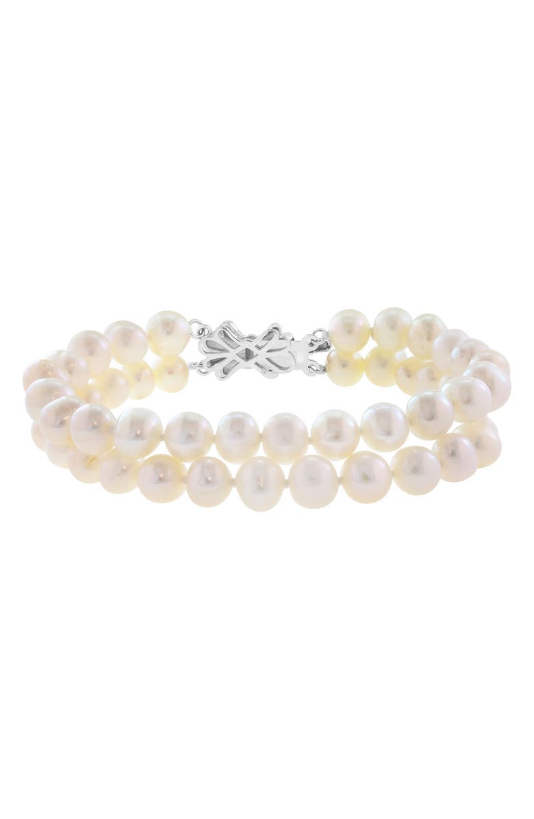 EFFY Sterling Silver Freshwater Pearl Double Strand Bracelet, Alternate, color, White