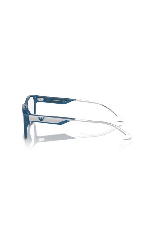Emporio Armani 55mm Rectangle Optical Glasses In Blue