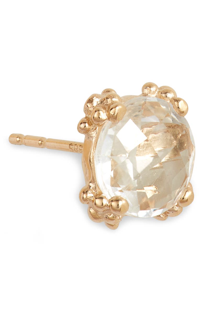 Anzie Dewdrop White Topaz Stud Earrings, Alternate, color, Gold/ White Topaz