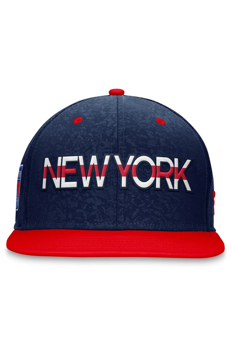 Men's Fanatics Branded  Navy/Red New York Rangers Authentic Pro Rink Two-Tone Snapback Hat, Alternate, color, Navy