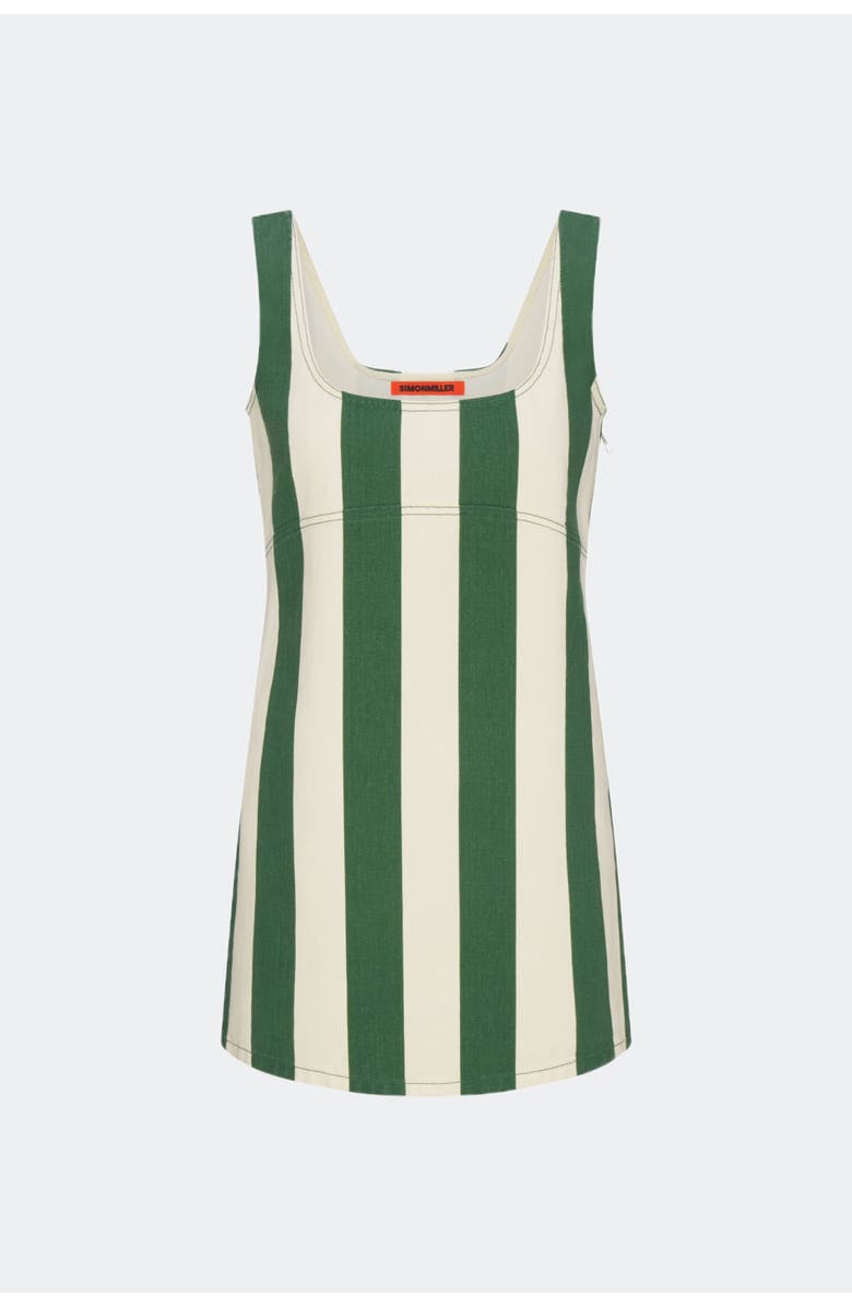 SIMONMILLER Sahara Striped Denim Dress, Alternate, color, Gummy Green/Ecru