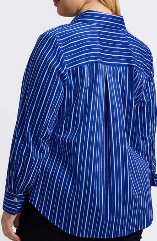 Foxcroft Margie Stripe Button-up Shirt In Burgundy