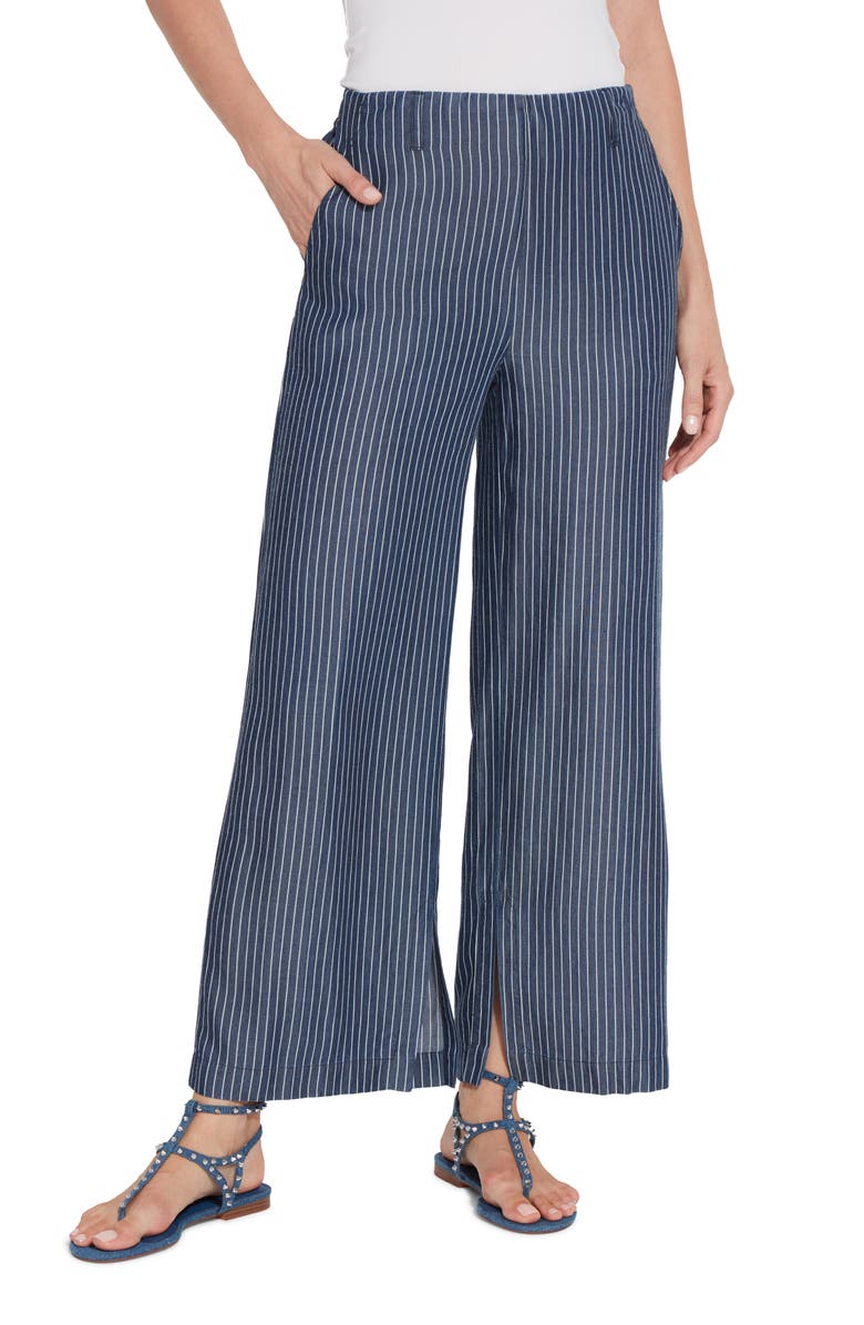 Lysse Delilah Pinstripe Wide Leg Twill Pants, Main, color,