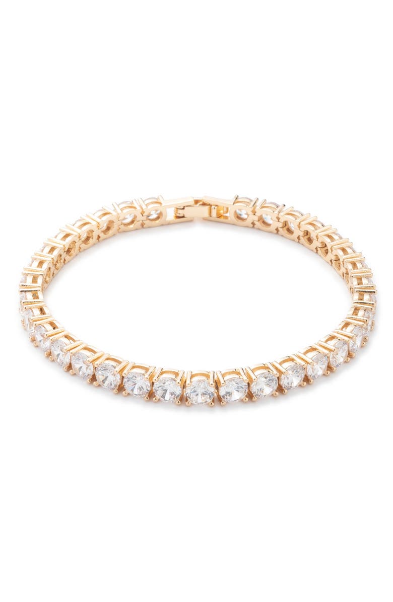 Marchesa Peachy Keen Cubic Zirconia Bracelet, Main, color, Gold
