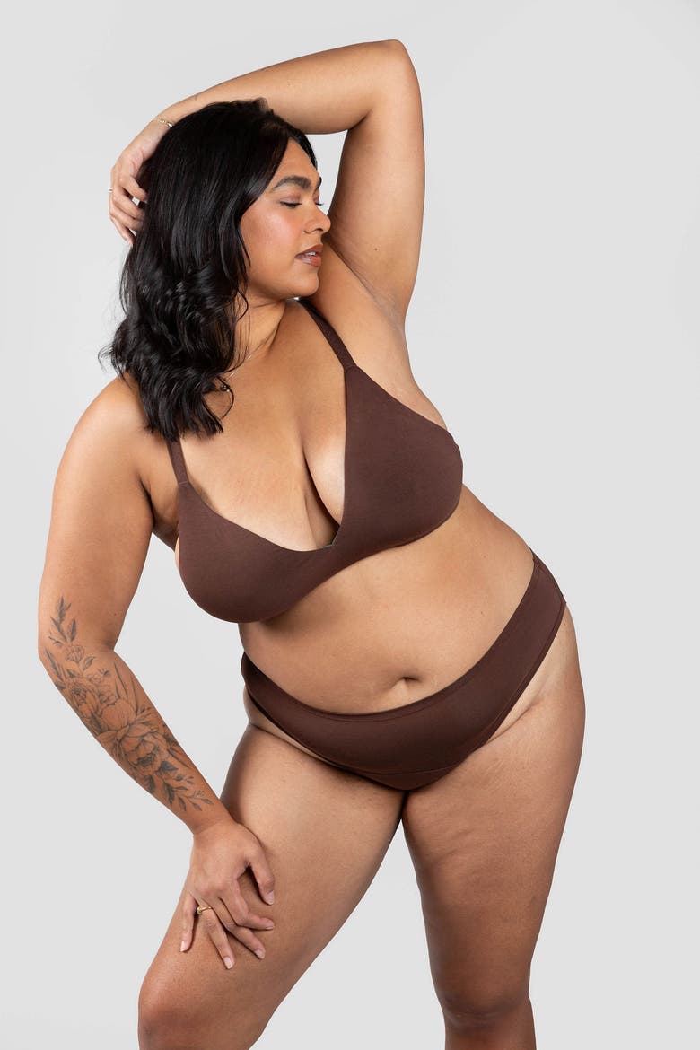 Triangle Bra, Alternate, color, Brown