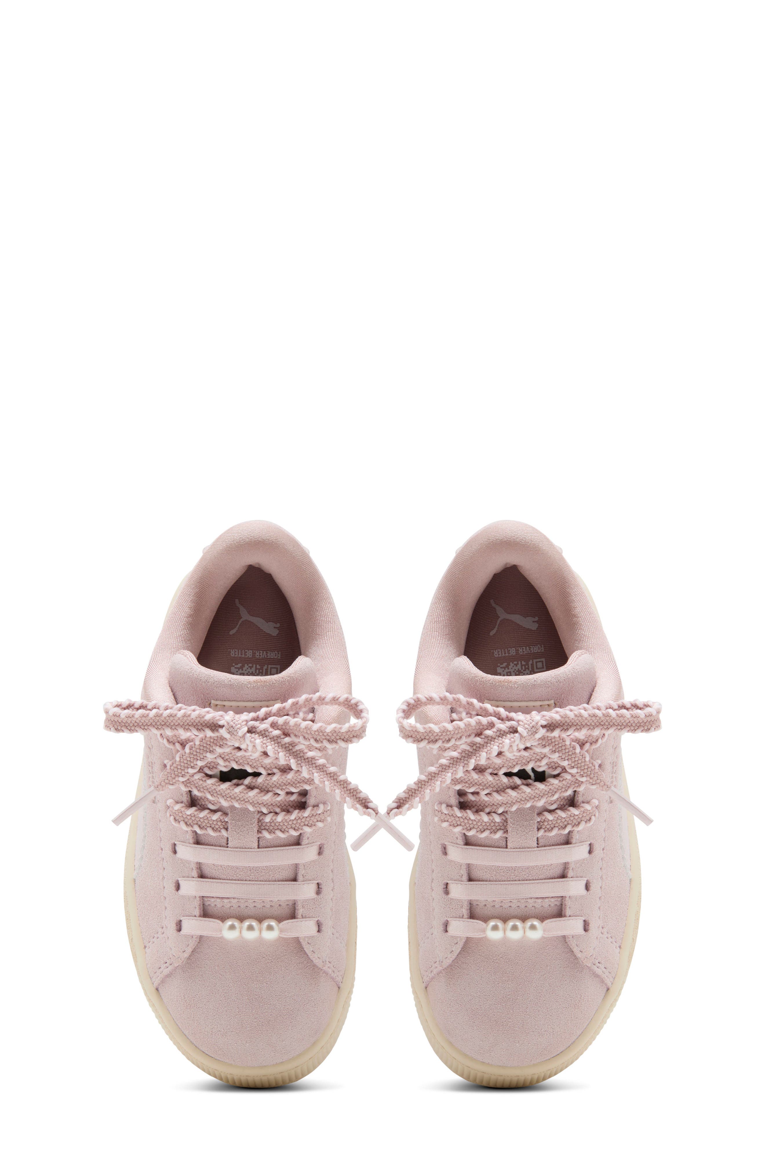 Kids' Suede Bloom Sneaker, Alternate, color, MISTY PINK/ POWDER PINK
