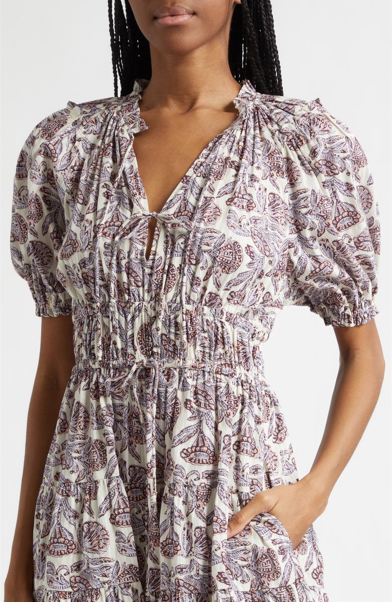 Ulla Johnson Soffia Print Tiered Silk Dress, Alternate, color, Meadow