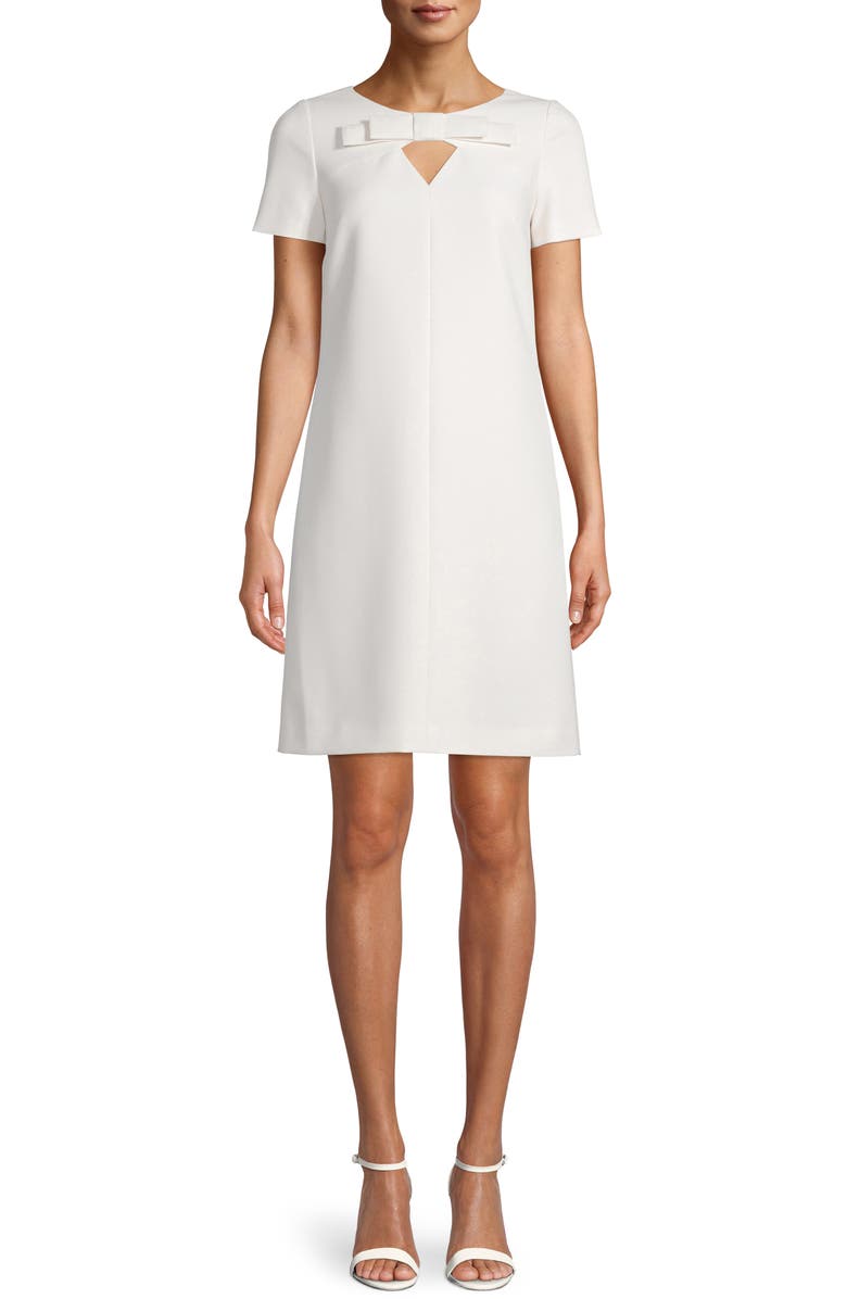 Anne Klein Keyhole Bow Front Shift Dress, Main, color,