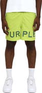 PURPLE BRAND Wordmark Water Repellent All Around Performance Shorts