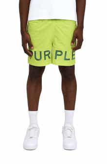 PURPLE BRAND Wordmark Water Repellent All Around Performance Shorts