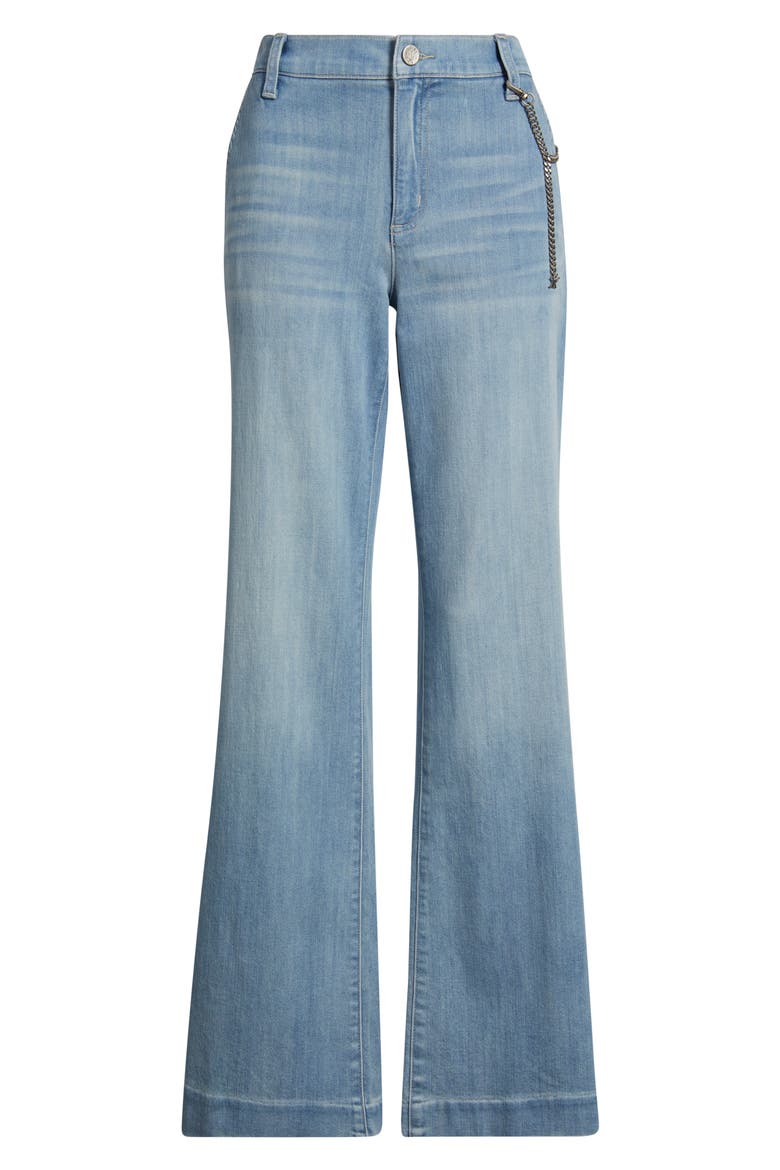 Keren High Waist Wide Leg Cotton Pants, Alternate, color, LIGHT INDIGO