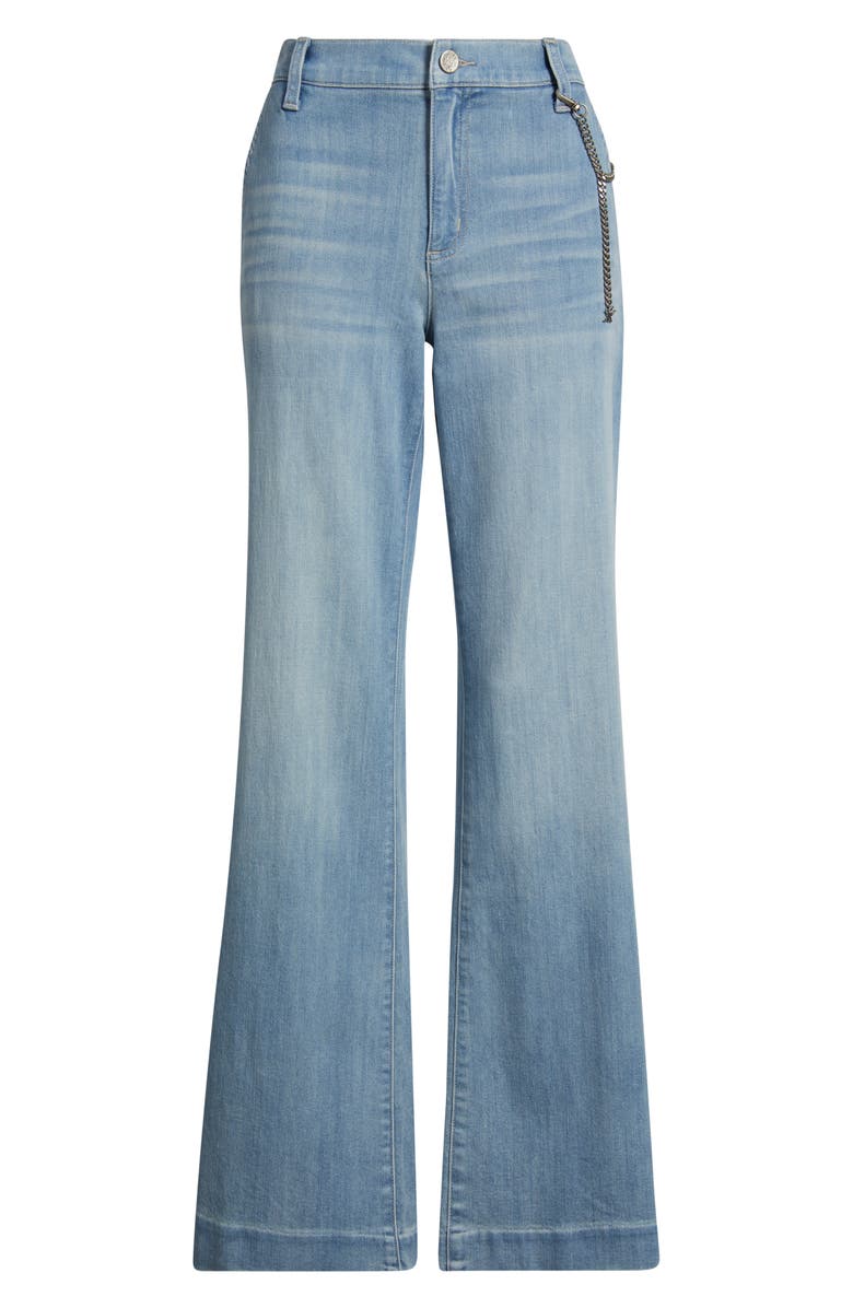 KOBI HALPERIN Keren High Waist Wide Leg Cotton Pants, Alternate, color, Light Indigo