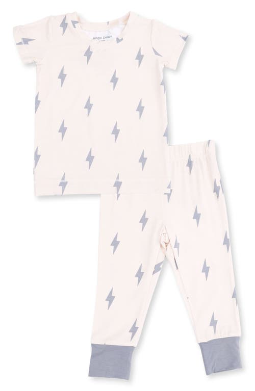 Angel Dear Babies'  Kids' Lightning Bolt Fitted Two-piece Pajamas In Neutral