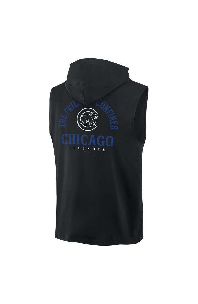 FANATICS Men's Fanatics Black Chicago Cubs Fire Speed Sleeveless Pullover Hoodie, Alternate, color, Black