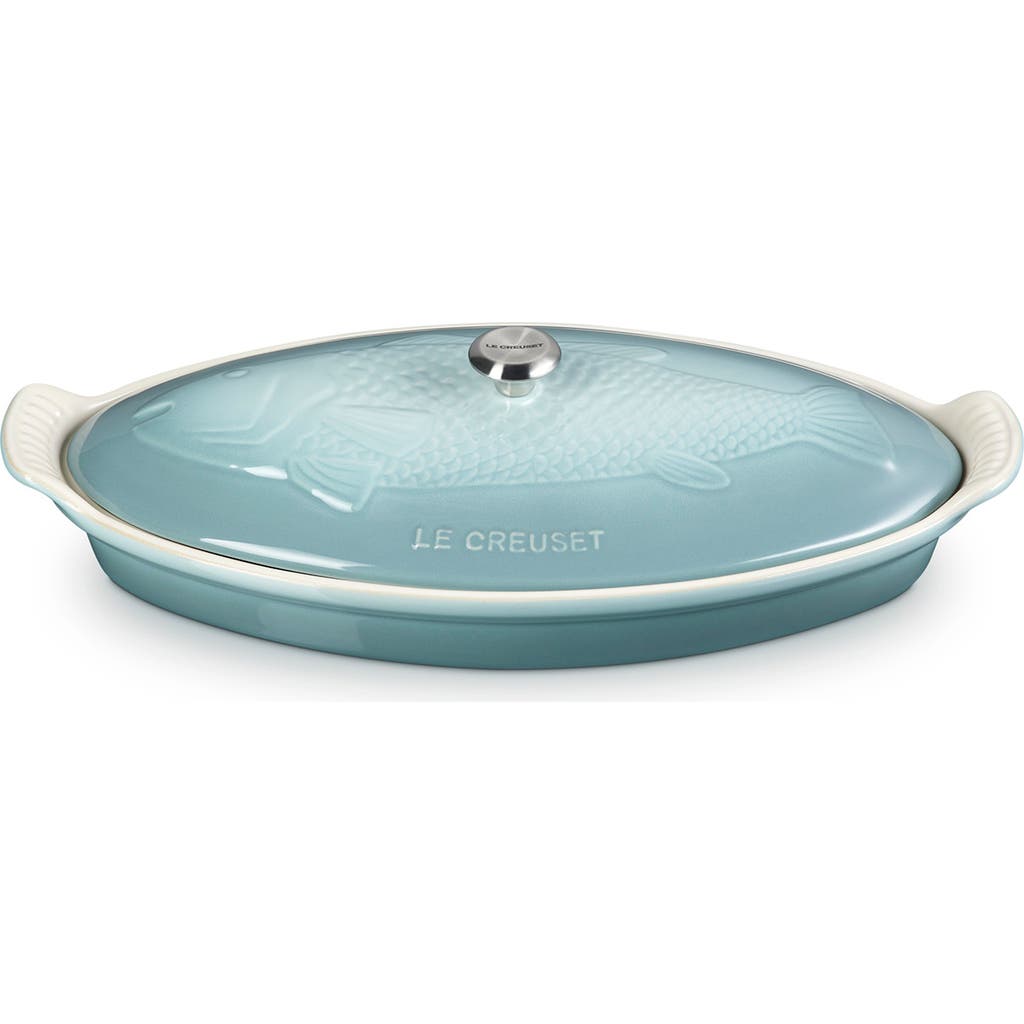 Le Creuset Heritage Covered Stoneware Fish Baker In Blue