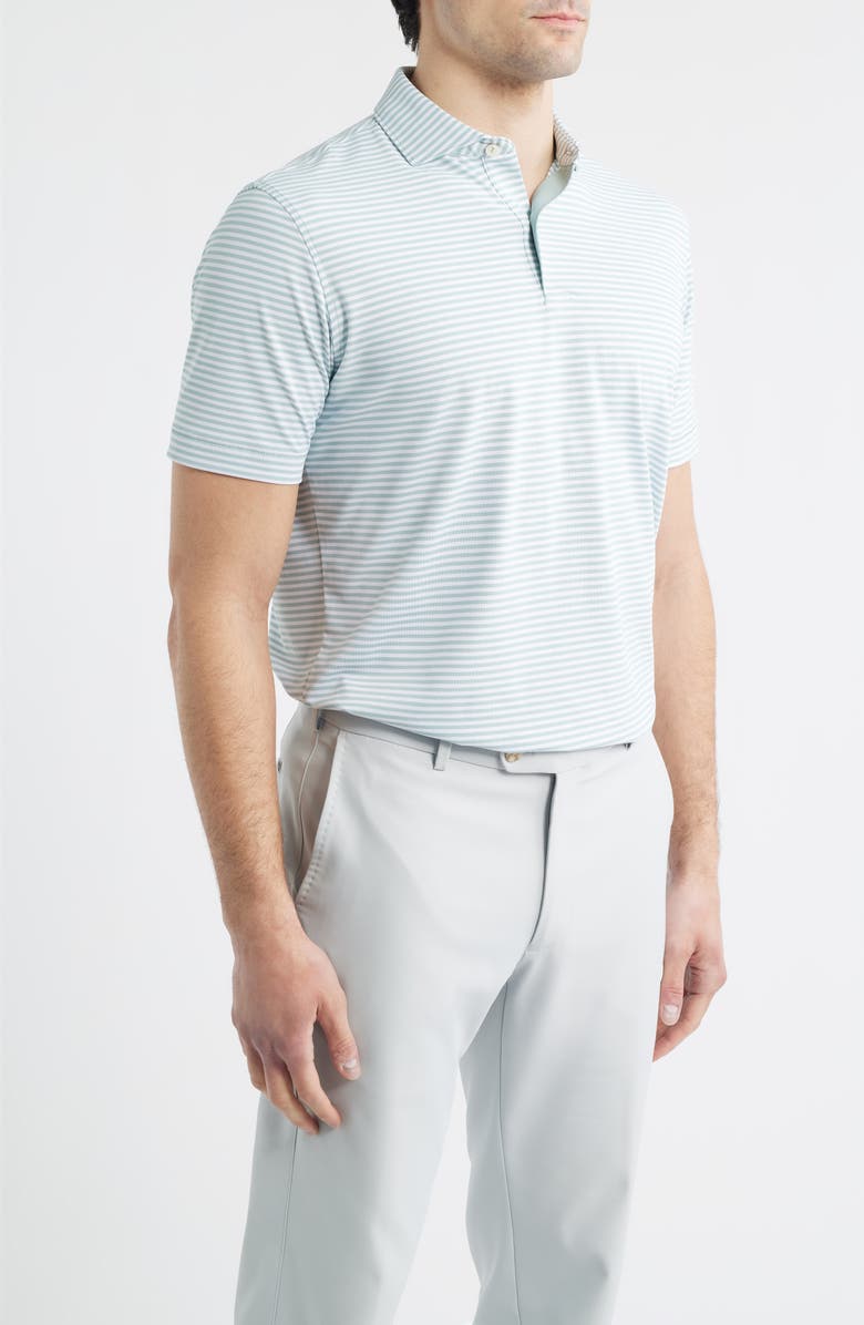 Peter Millar Verse Performance Piqué Golf Polo, Alternate, color, Light Willow