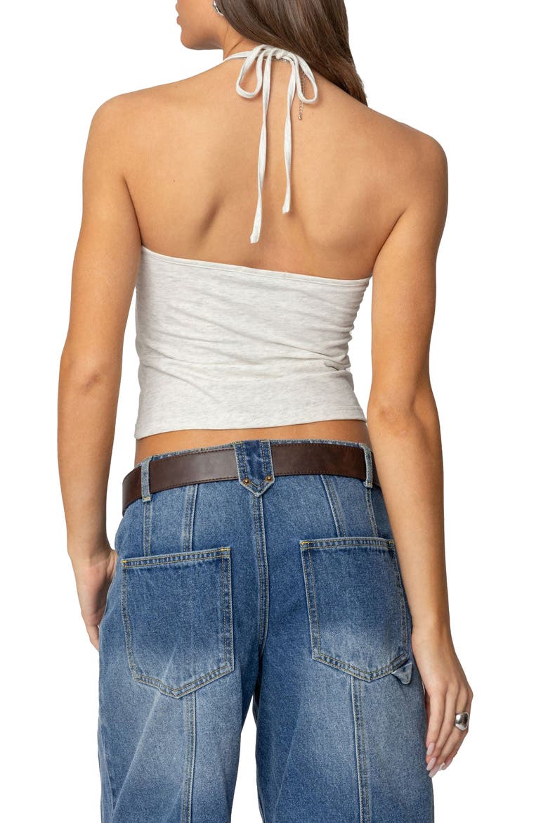 Maybell Halter Top, Alternate, color, GRAY-MELANGE