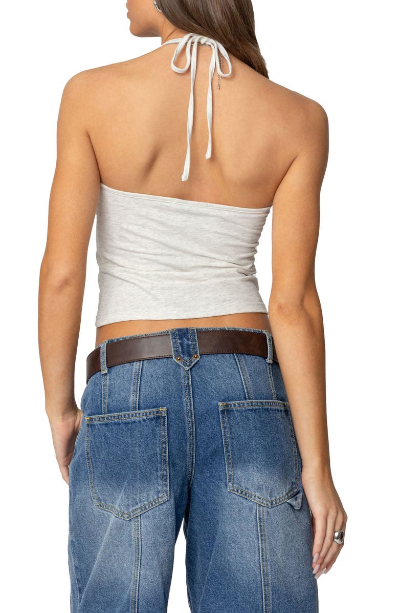 EDIKTED Maybell Halter Top, Alternate, color, Gray-Melange