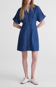 Madewell Pleated Denim Shirtdress