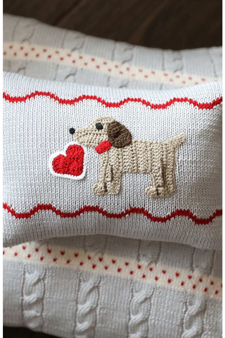 Valentine Puppy Dog Mini Pillow, Alternate, color, Grey