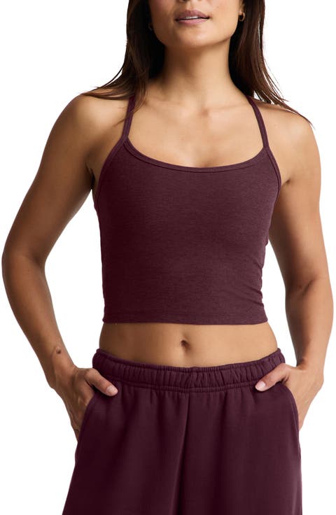 Space Dye Slim Racerback Crop Tank