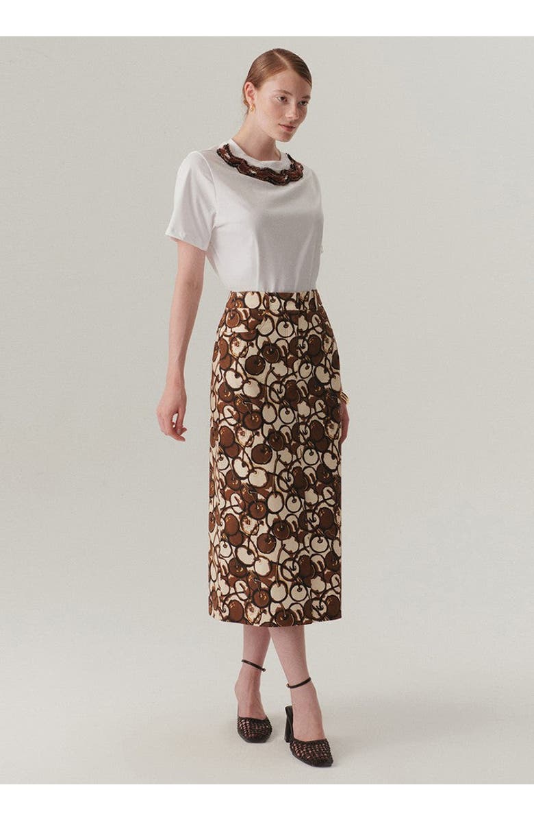 Exquise Rosalie Midi Skirt, Alternate, color, Brown