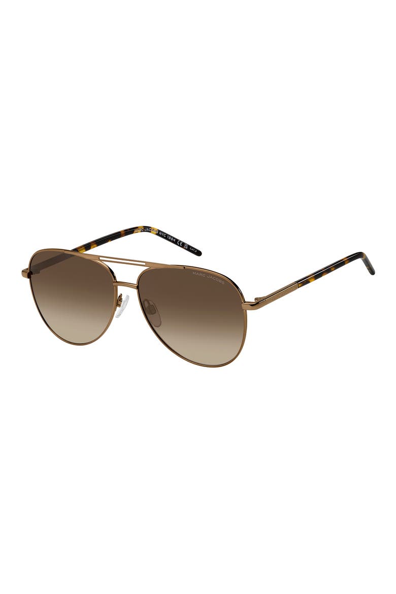 59mm Gradient Pilot Sunglasses, Alternate, color, BROWN/ BROWN SF