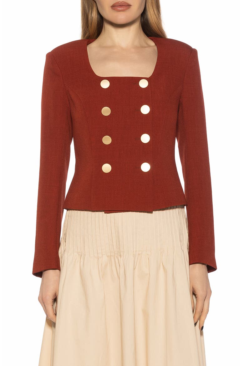 Aria Scoop Neck Retro Blazer, Main, color, RED