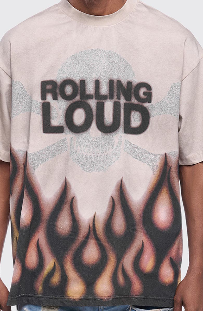 Rolling Loud Inferno Cotton Graphic T-Shirt, Alternate, color, Washed White
