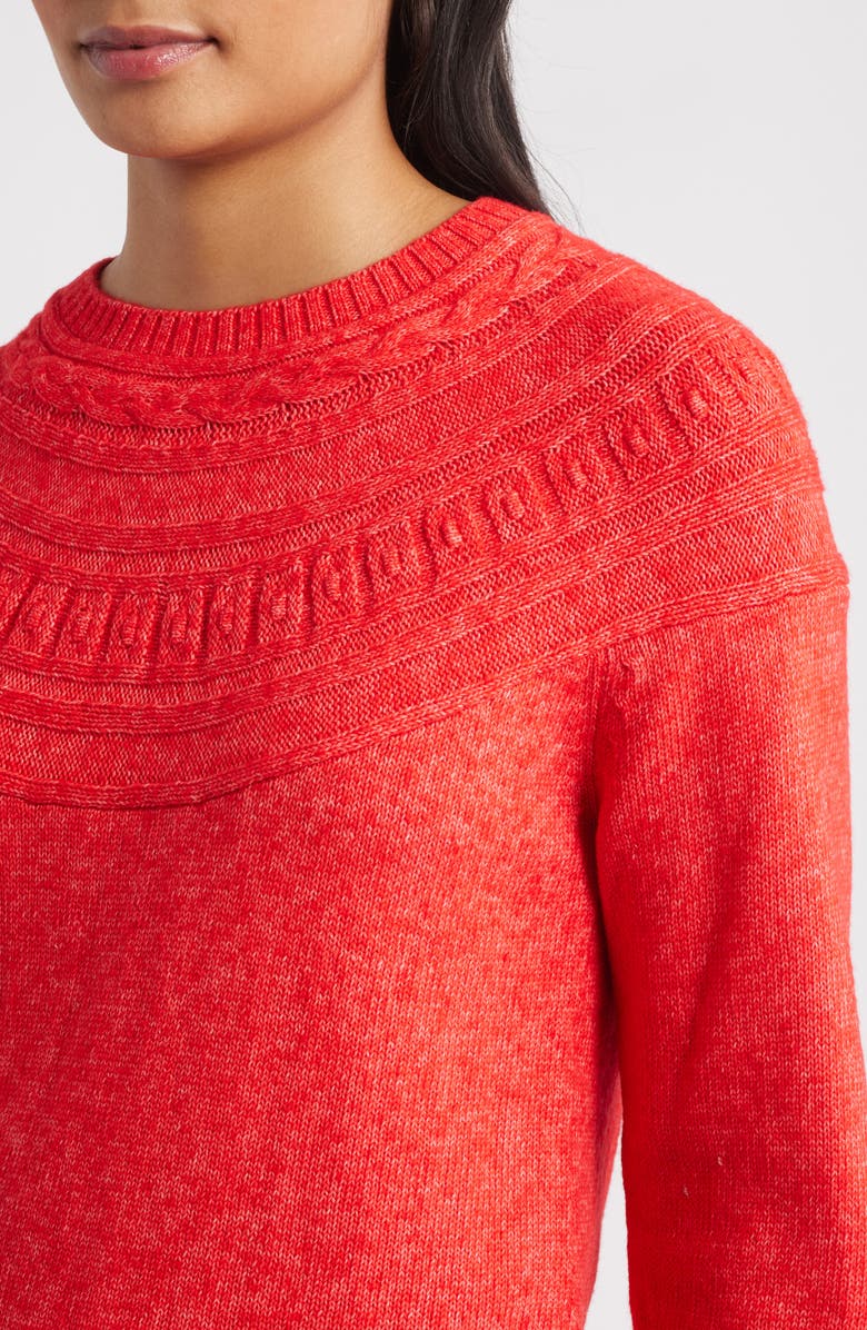 NIC+ZOE Textural Dot Cozy Sweater, Alternate, color, Scarlet