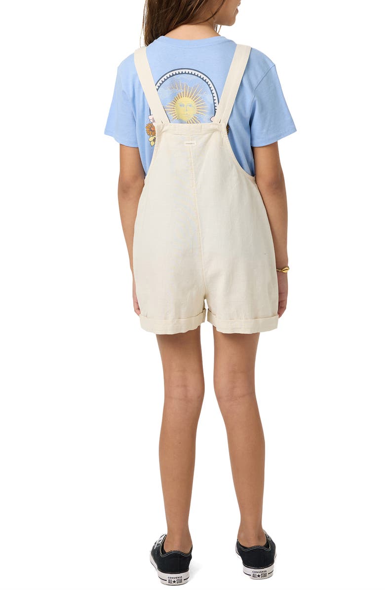O'Neill Kids' Starlette Cotton & Linen Romper, Alternate, color, Ivory