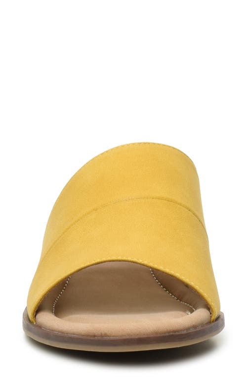 Catherine Catherine Malandrino Danielle Slide Sandal In Mustard Nubuck