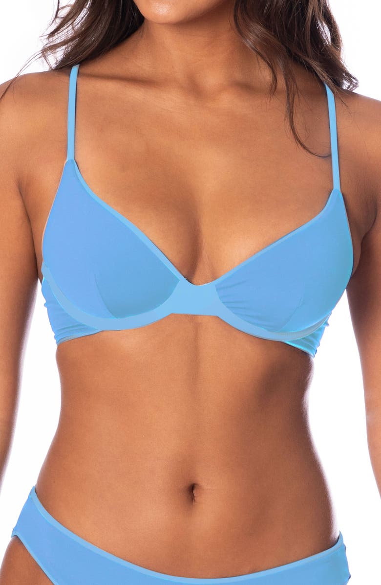 Maaji Stone Blue Dainty Reversible Underwire Bikini Top, Alternate, color, 