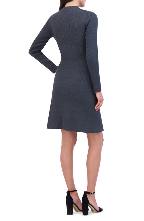 Vince Camuto Stud Accent Long Sleeve Dress In Gray