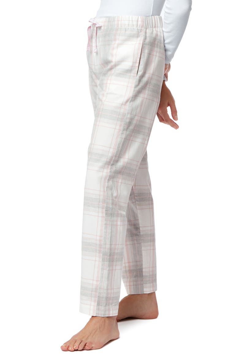 Check Flannel Pajama Pants, Alternate, color, GREY/ PINK
