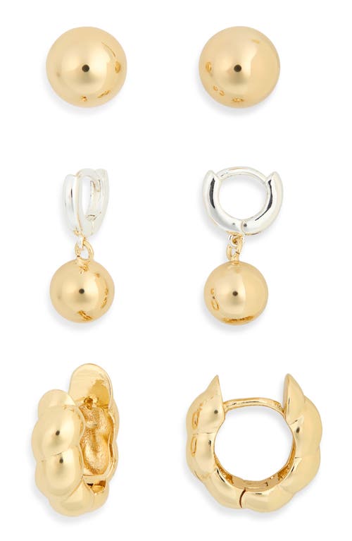 Leith 3-pack Assorted Earrings In Gold