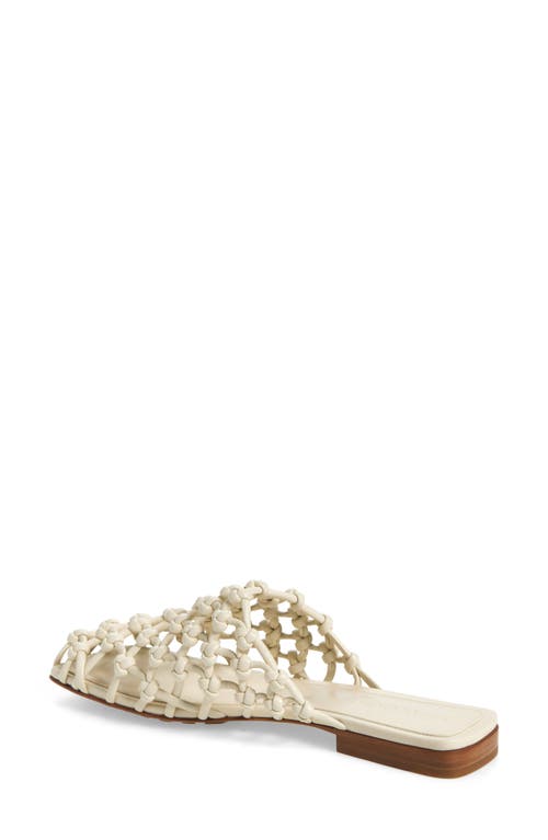 Bottega Veneta White Supple Lambskin Flat Sandals