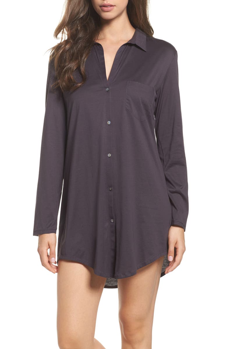 Hanro 'Deluxe Boyfriend' Jersey Sleep Shirt, Main, color,
